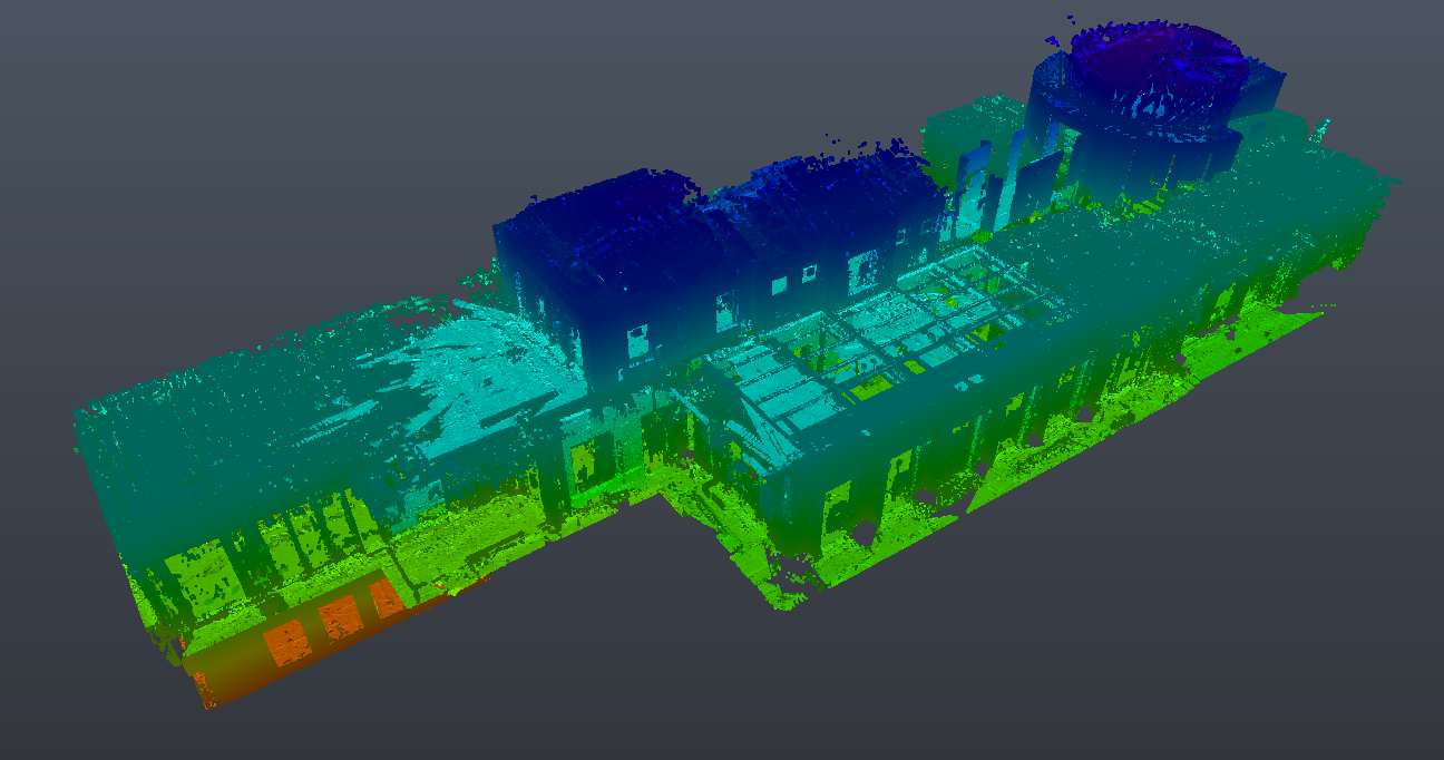 3D laser scan of Avalon Nightclub Los Angeles showing detailed architectural elements.