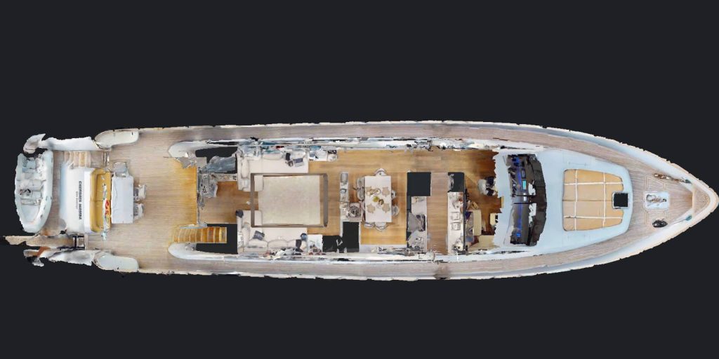 3D laser scanning of a yacht for detailed architectural design and boat interior restoration.