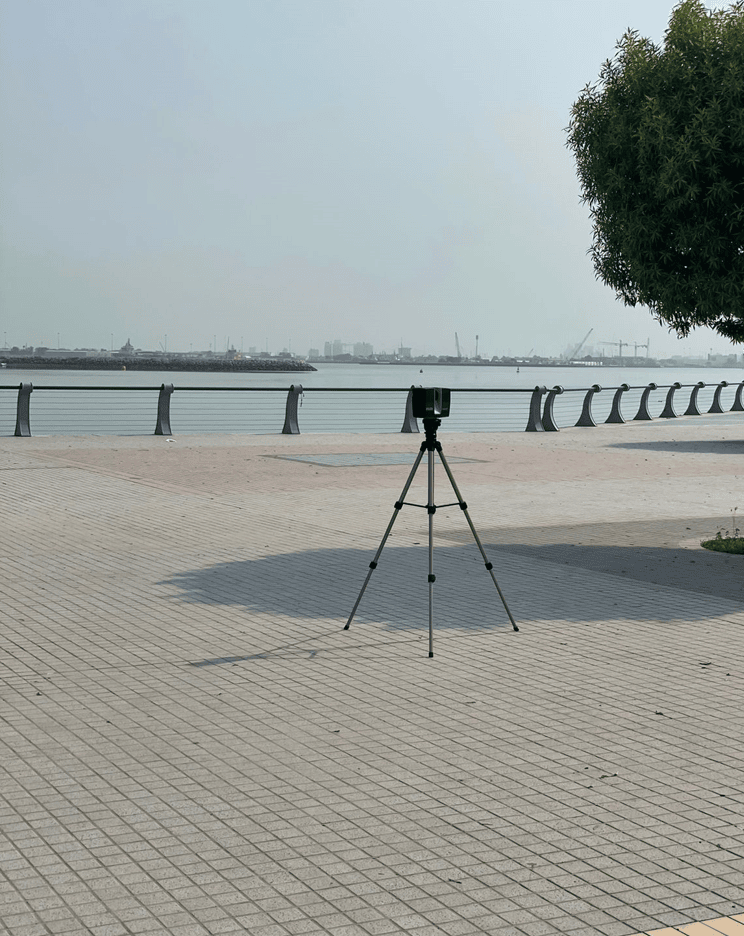 Stationary laser scanners used for topographic survey at Corniche Seaside Park, Abu Dhabi