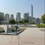 Stationary laser scanners used for topographic survey at Corniche Seaside Park, Abu Dhabi