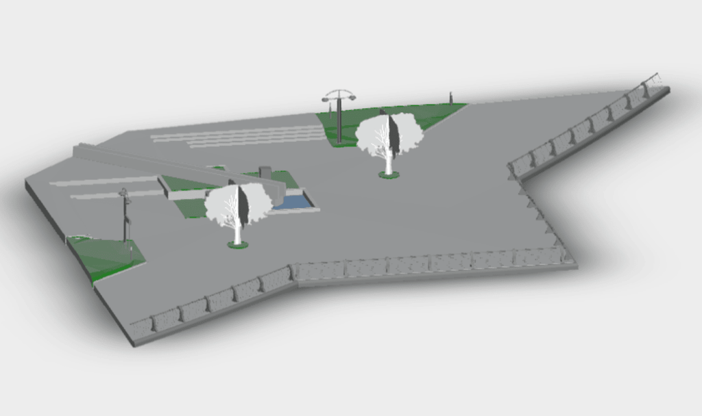 Rysunki 2D i modele 3D Corniche Seaside Park oparte na skanowaniu laserowym 3D