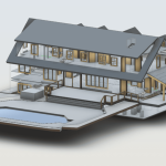 Model 3D domu rodzinnego, stworzony na podstawie skanowania laserowego