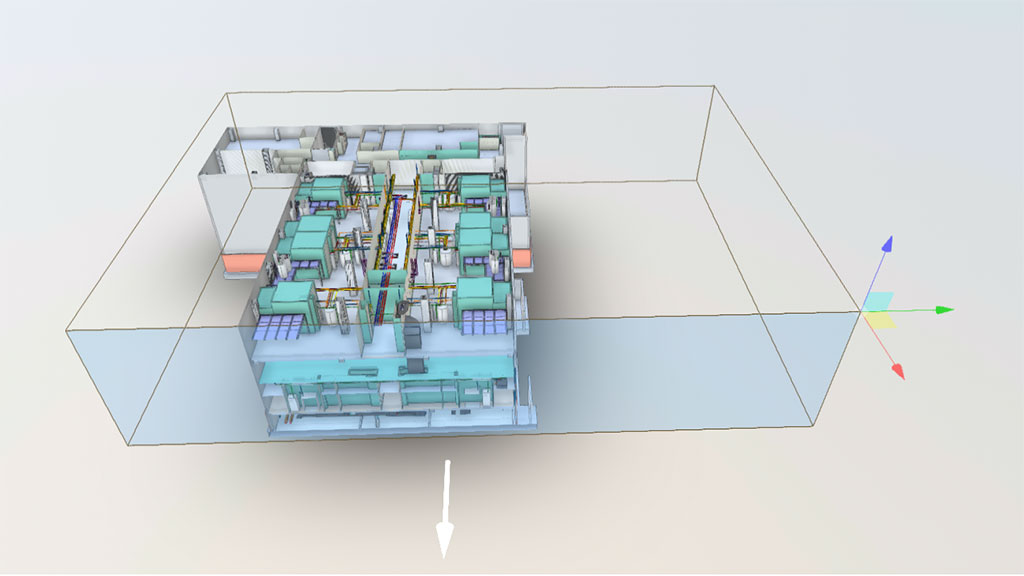 3D laser scanning and BIM modeling of a pharmaceutical plant for high-precision facility documentation and FDA compliance.