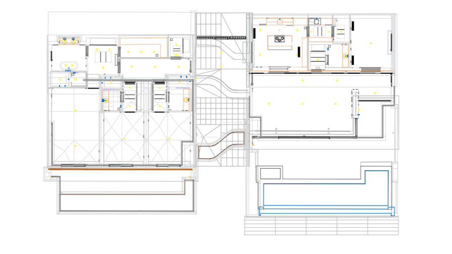 High-precision laser 3D scanning for luxury oceanfront villa renovation.