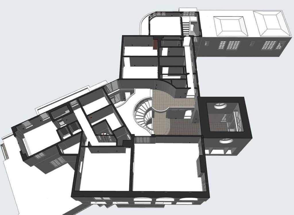 BIM-model and As-Built Drawings of luxury estate in Los Angeles. All via 3D Laser Scanning.