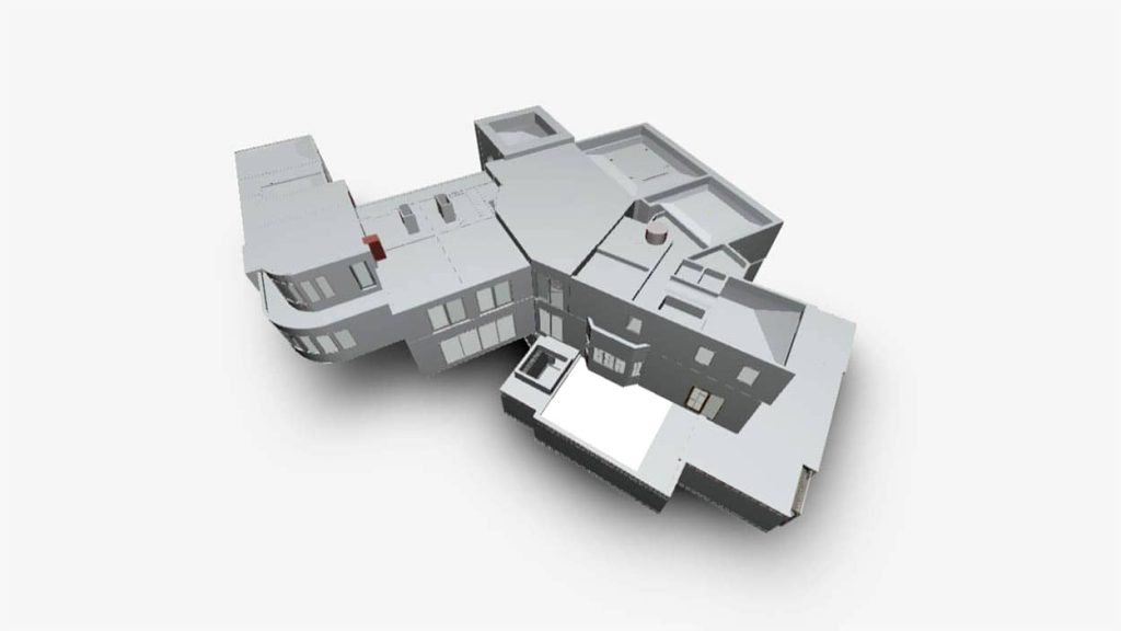 BIM-model and As-Built Drawings of luxury estate in Los Angeles. All via 3D Laser Scanning.