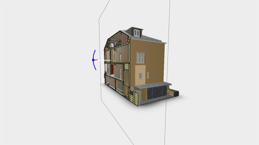 Precyzyjne skanowanie laserowe 3D i model BIM czterokondygnacyjnego domu, dokumentacja powykonawcza dla renowacji i planowania systemów HVAC.