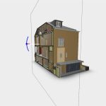 Precyzyjne skanowanie laserowe 3D i model BIM czterokondygnacyjnego domu, dokumentacja powykonawcza dla renowacji i planowania systemów HVAC.