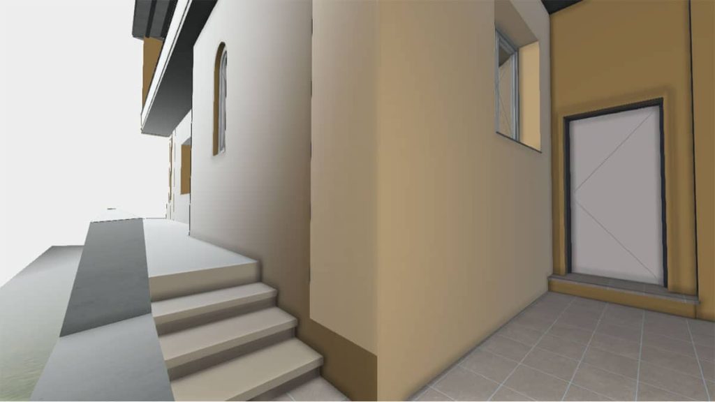 High-precision 3D laser scanning and BIM model of a four-story house, showcasing as-built documentation for renovation and HVAC system planning.