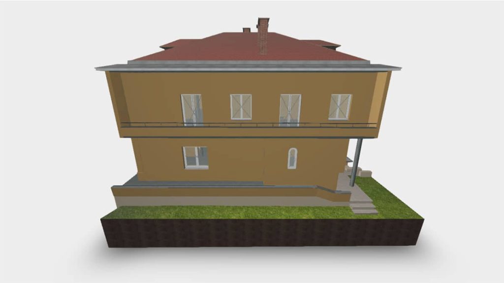 Precyzyjne skanowanie laserowe 3D i model BIM czterokondygnacyjnego domu, dokumentacja powykonawcza dla renowacji i planowania systemów HVAC.