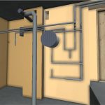 Precyzyjne skanowanie laserowe 3D i model BIM czterokondygnacyjnego domu, dokumentacja powykonawcza dla renowacji i planowania systemów HVAC.