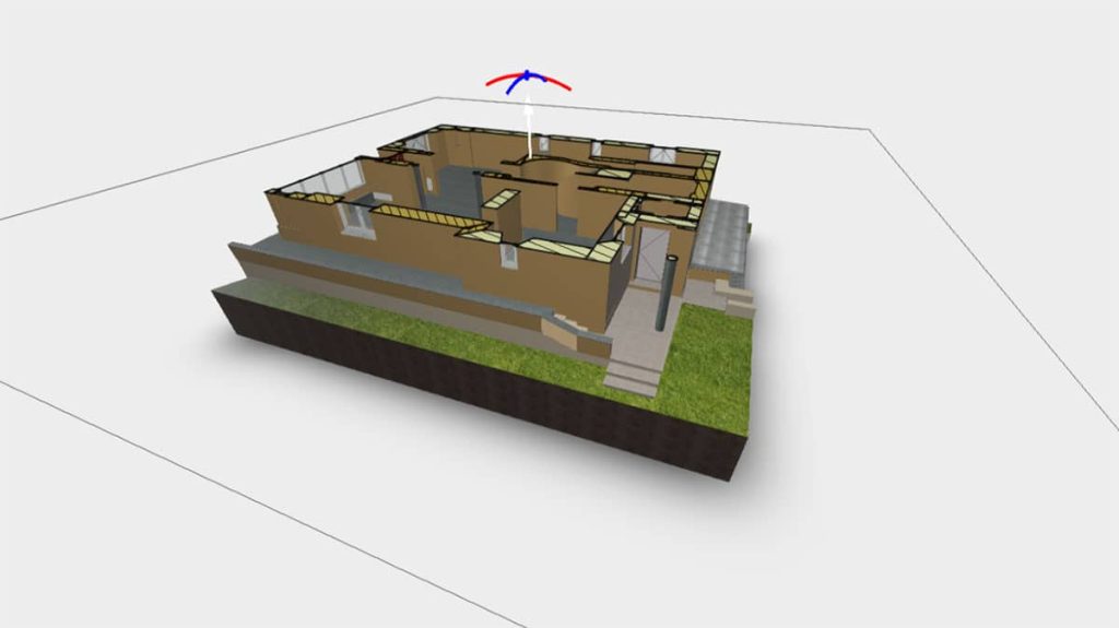 Precyzyjne skanowanie laserowe 3D i model BIM czterokondygnacyjnego domu, dokumentacja powykonawcza dla renowacji i planowania systemów HVAC.