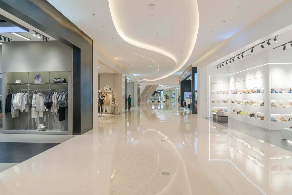 Modern retail interior highlighting As-Built services for precise store planning and design.