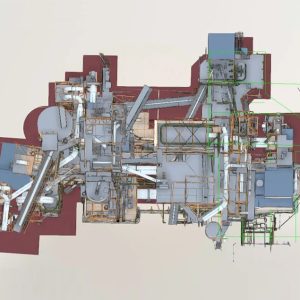 Koordiniertes BIM-TGA-Modell mit integrierten HLK-, Elektro- und Sanitärsystemen.