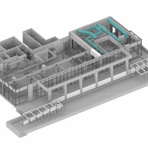 BIM TGA Modell eines Bestandsgebäudes mit technischer Ausrüstung