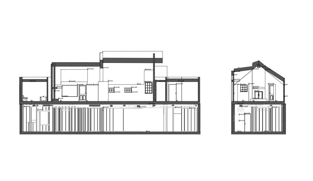 cad section drawing showing manual interpretation of building geometry