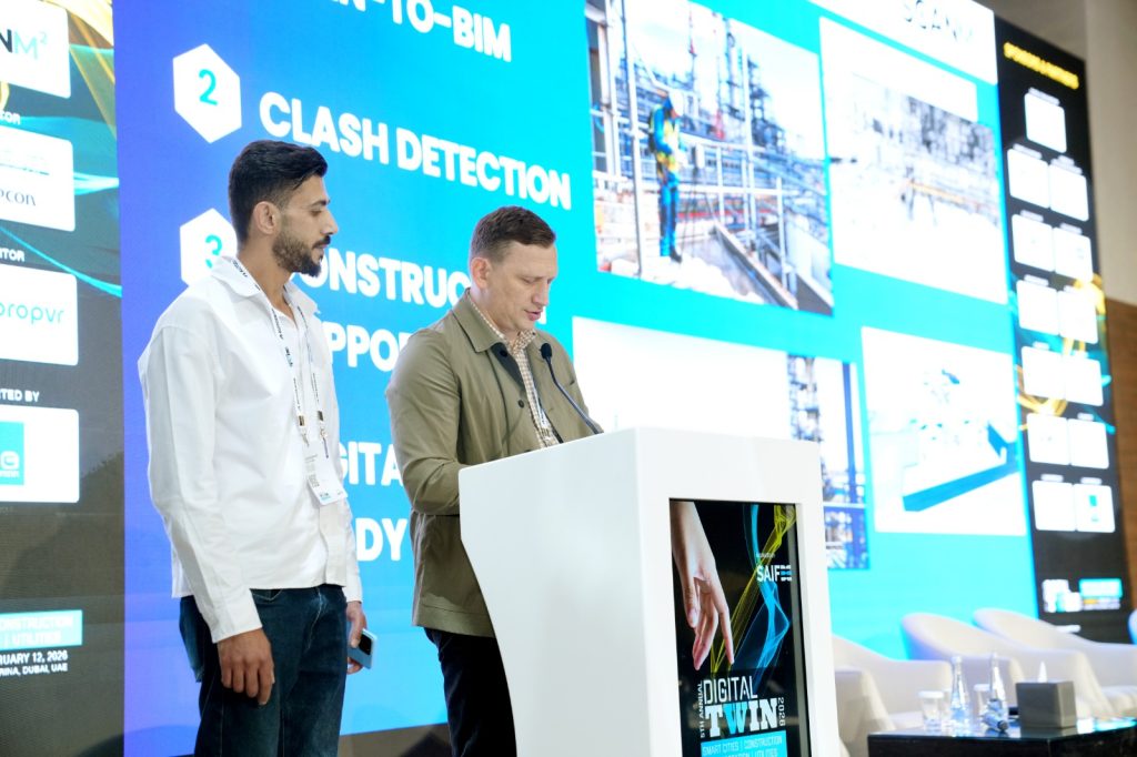 SCANM2 leadership presenting scan to BIM digital twin workflow in Dubai