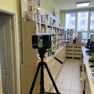 Naziemny skaning laserowy 3D w czynnej aptece – dokumentacja wnętrza