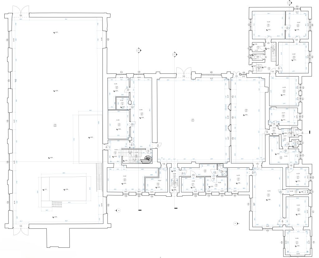 Rzut kondygnacji 1:50 wykonany z chmury punktów RGB