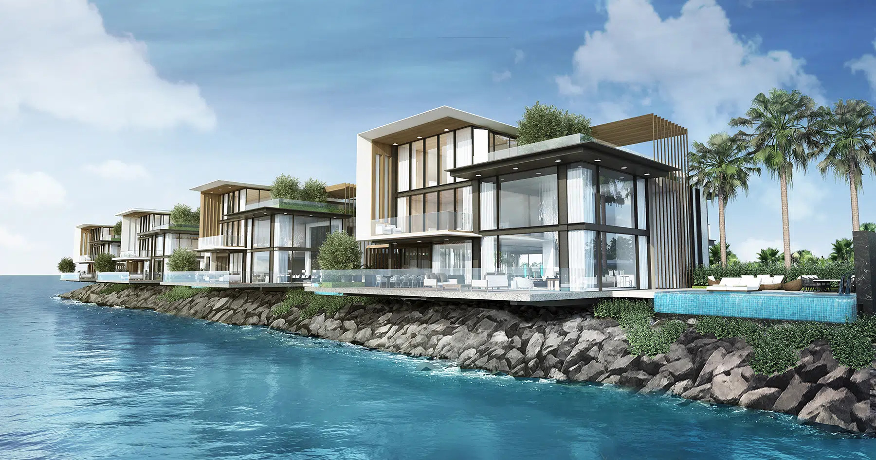 Luxury waterfront villa in Marsa Al Arab – architectural visualization based on 3D laser scanning documentation