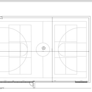 2D basketball court layout generated from 3D laser scanning data in DWG format