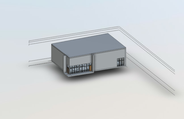 3D CAD model of indoor sports facility created from registered point cloud data