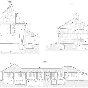 Przekroje architektoniczne zabytkowej kotłowni – dokumentacja 2D