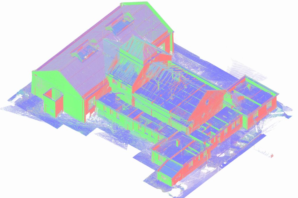 Chmura punktów RGB i model 3D kotłowni – inwentaryzacja 2300 m²