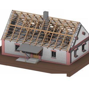 Dokumentacja 3D konstrukcji dachu po inwentaryzacji budynku