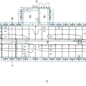 Architekturzeichnung einer Industrieanlage auf Grundlage von 3D Laserscanning