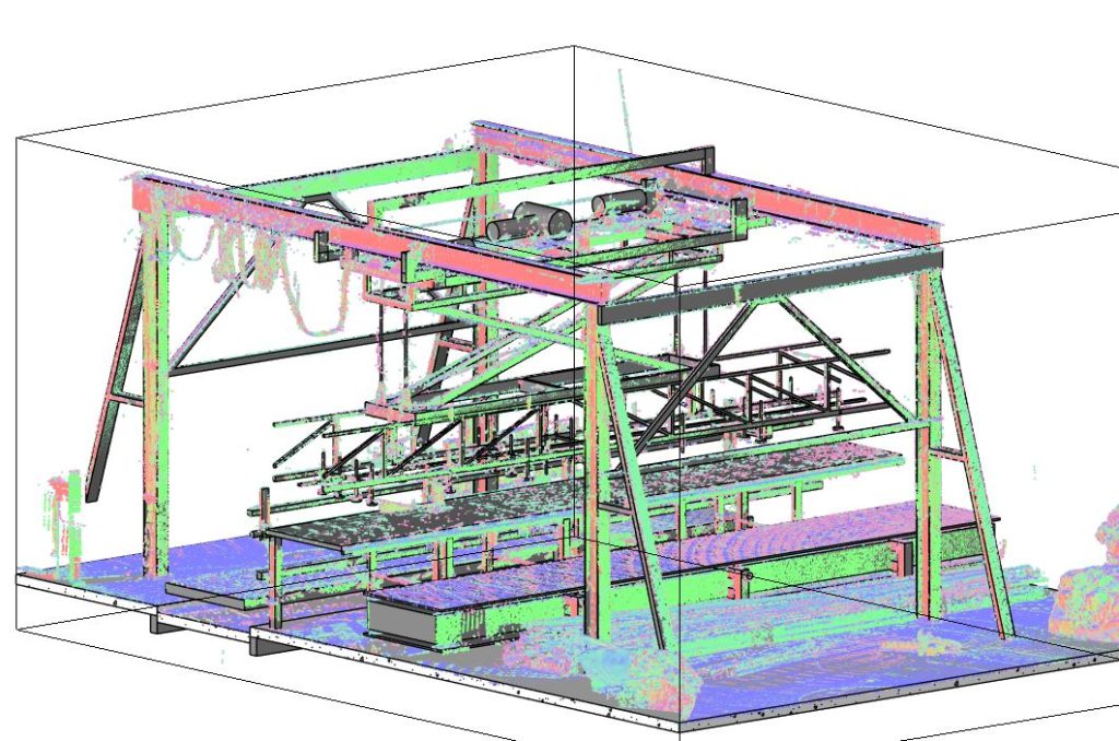 Scan to BIM model of structural and process systems in an ore processing plant