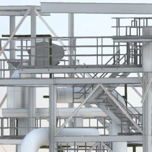 3D building layout model prepared for architectural and technical planning