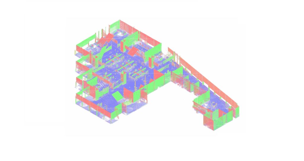 Point cloud to BIM model with highlighted building systems