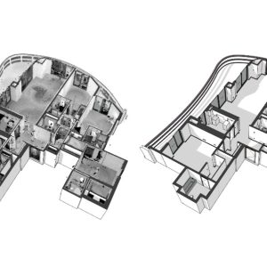 Building layout BIM model created from point cloud survey