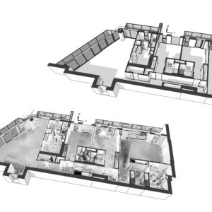 Architectural floor model developed from laser scan data