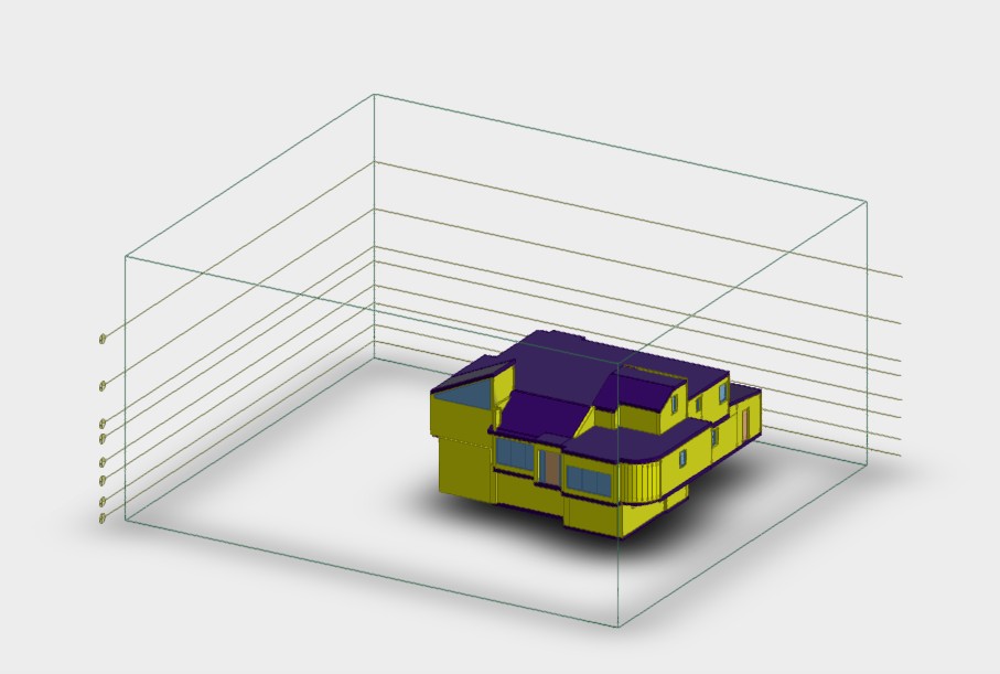 3D model created from laser scanning data for a uniquely shaped residential house in Jericho, NY