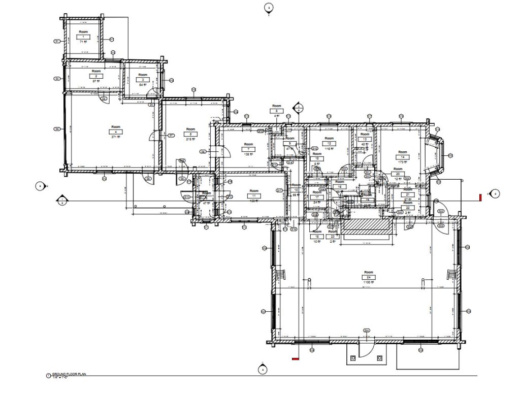 Accurate floor plans developed from the processed point cloud