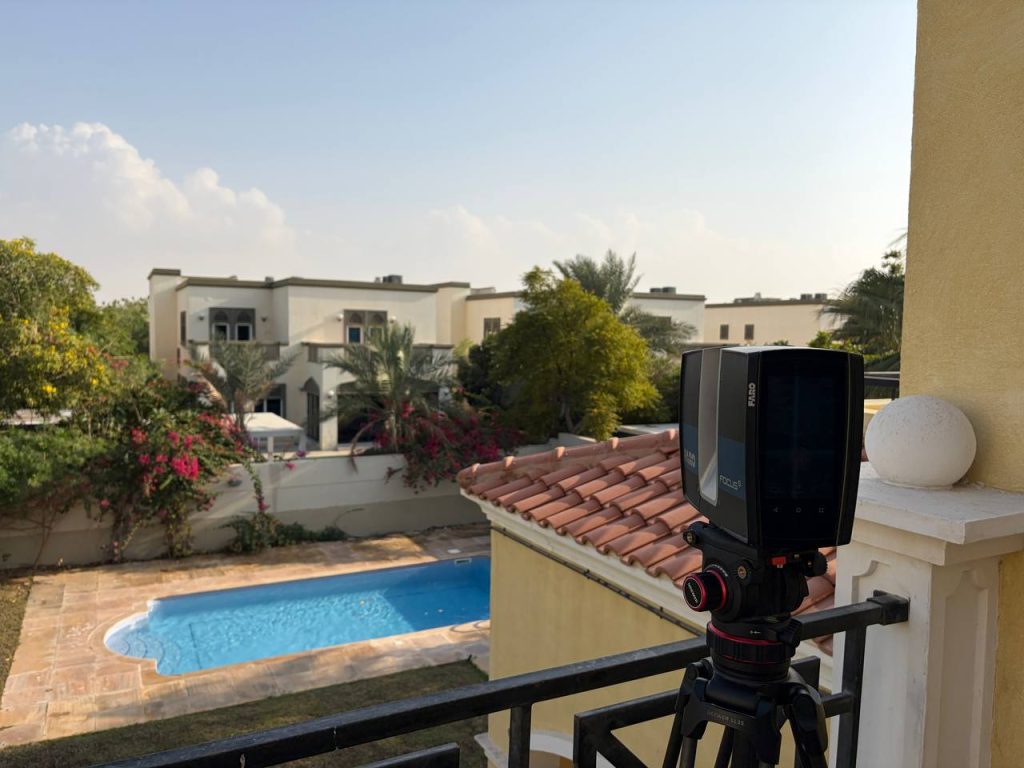 On-site 3D laser scanning of an existing building in UAE