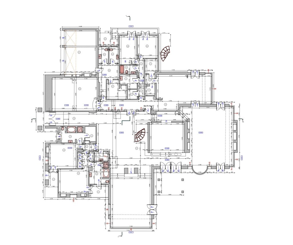 CAD floor plan created from point cloud data