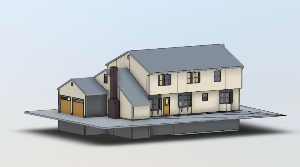 Exterior Revit model of New Jersey residence based on laser scanning data