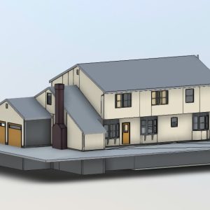 Exterior Revit model of New Jersey residence based on laser scanning data