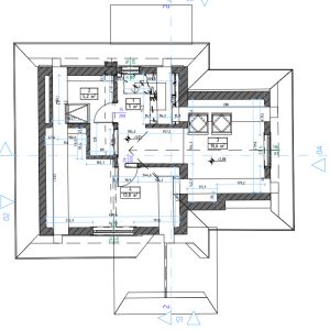 Rzut kondygnacji domu przygotowany w środowisku CAD