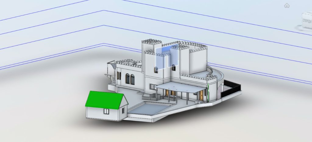 Section model of residential villa created from 3D laser scanning data