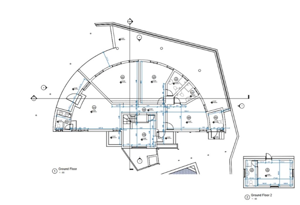 Floor plan of residential villa in Hatta prepared from laser scanning data