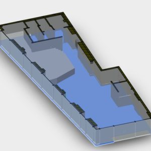 Model 3D lokalu usługowego wykonany na podstawie chmury punktów