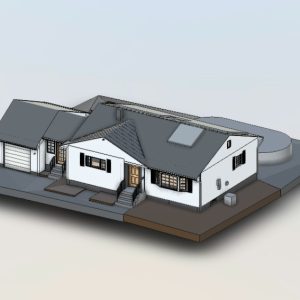 3D BIM model of the residential house developed from laser scanning