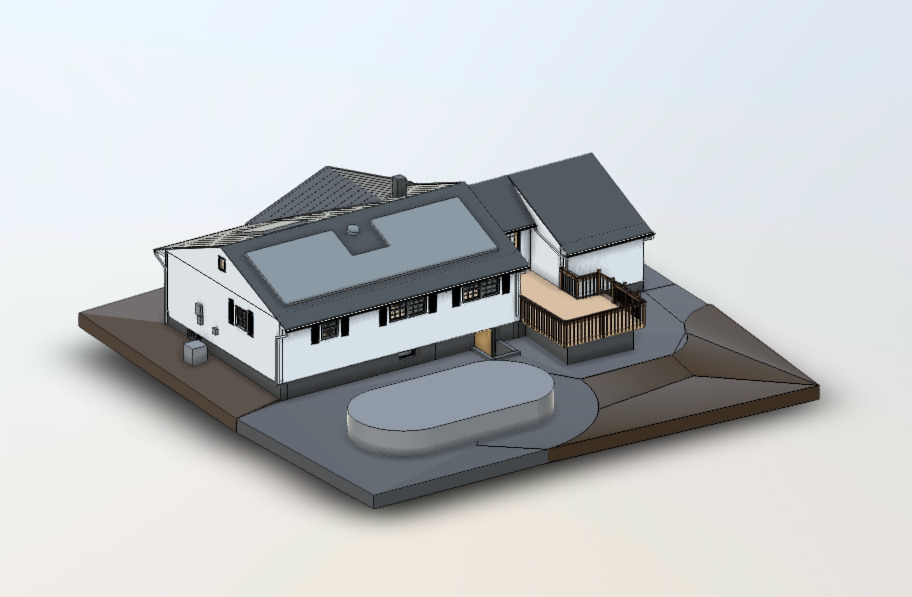 Revit model of the residential house in New Jersey created from point cloud data
