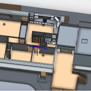 Existing floor plan of the residential house created from 3D laser scanning