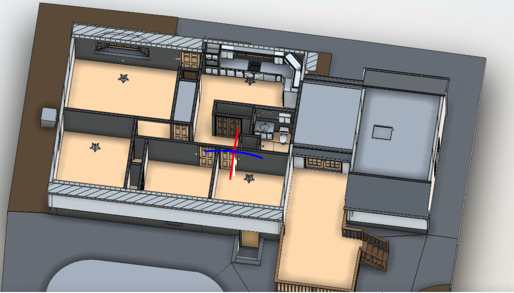 Existing floor plan of the residential house created from 3D laser scanning