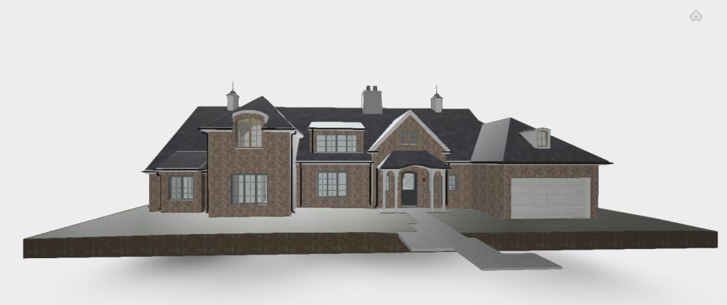 Front elevation of the Archicad model developed from registered point cloud data